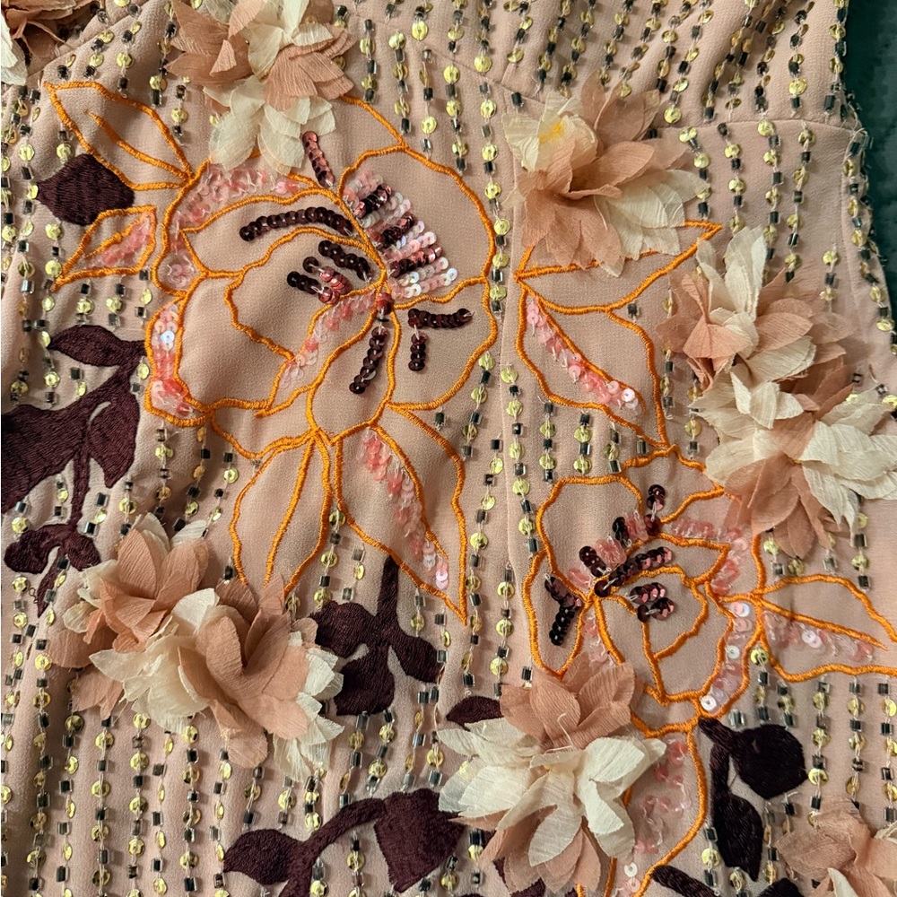 Karen Millen Pink Floral Embellished Dress - Picture 8 of 15